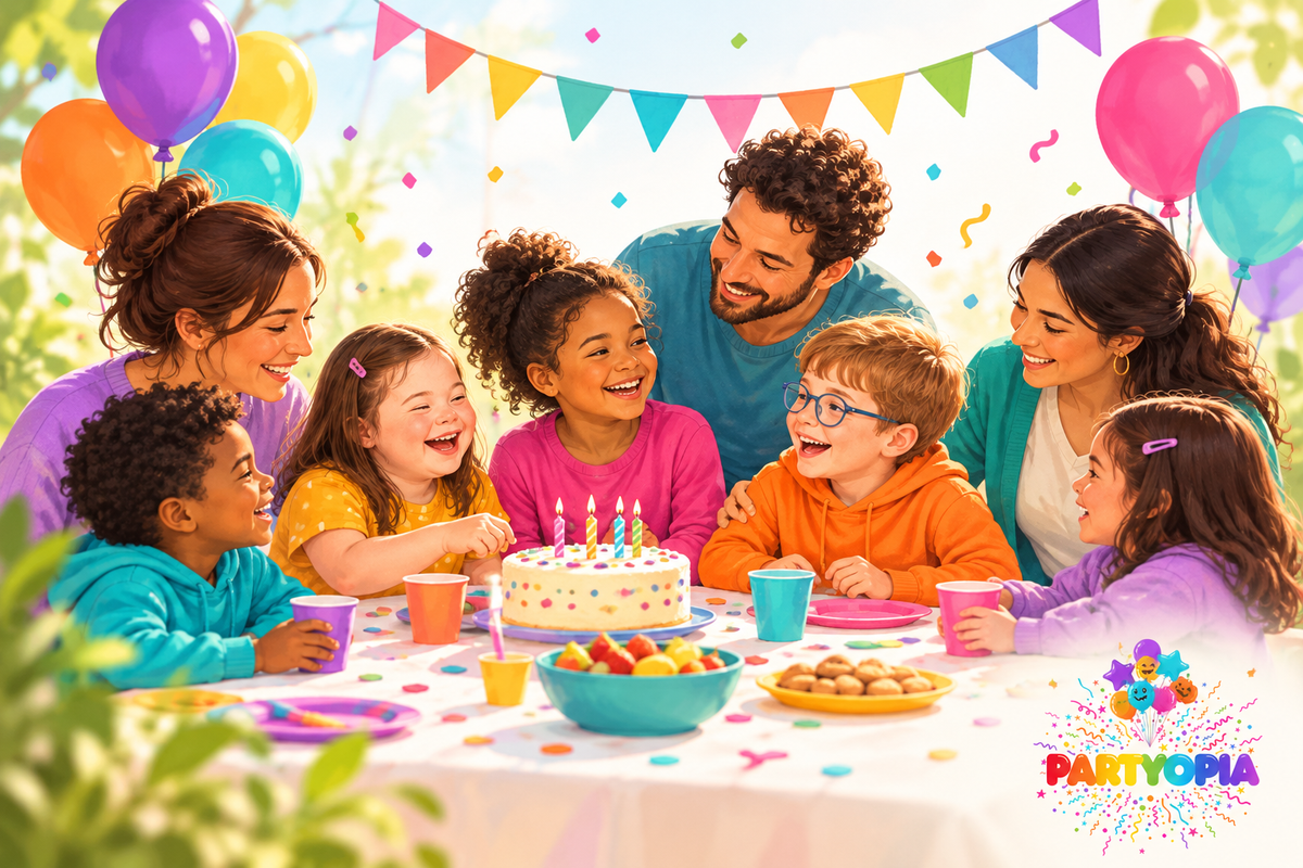 Visuel solidaire PARTYOPIA pour les enfants et les familles